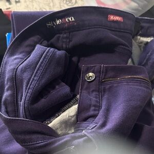 Style & Co. Deep Purple Pants with Zipper Detail